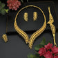 Zenat Dubai Gold Color 24k Luxury Necklace Set