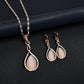 Zenat 3PC Waterdrop Rhinestone Necklace & Earrings Set