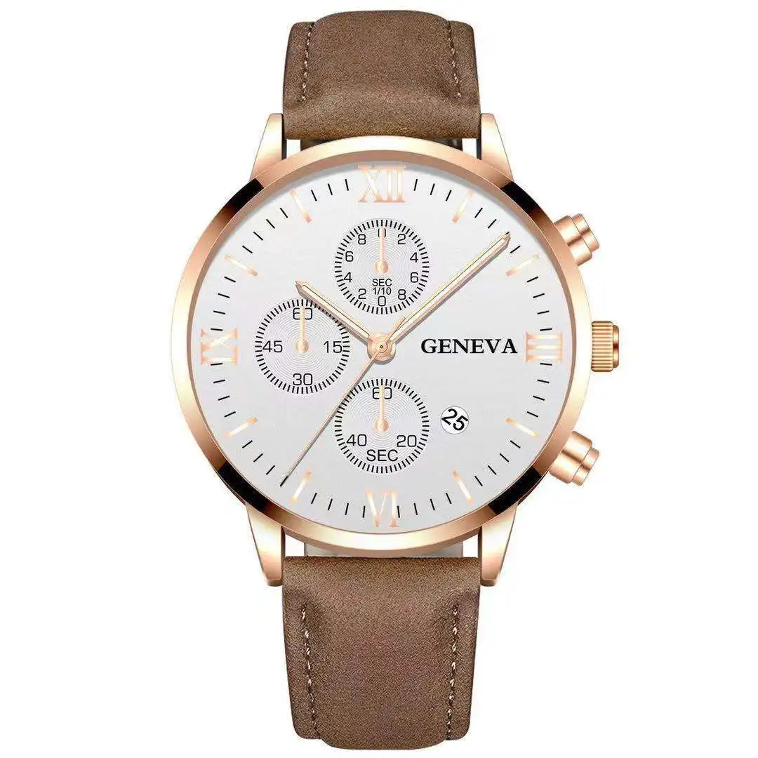 Zenat Geneva Wristwatch Alloy Case Leather
