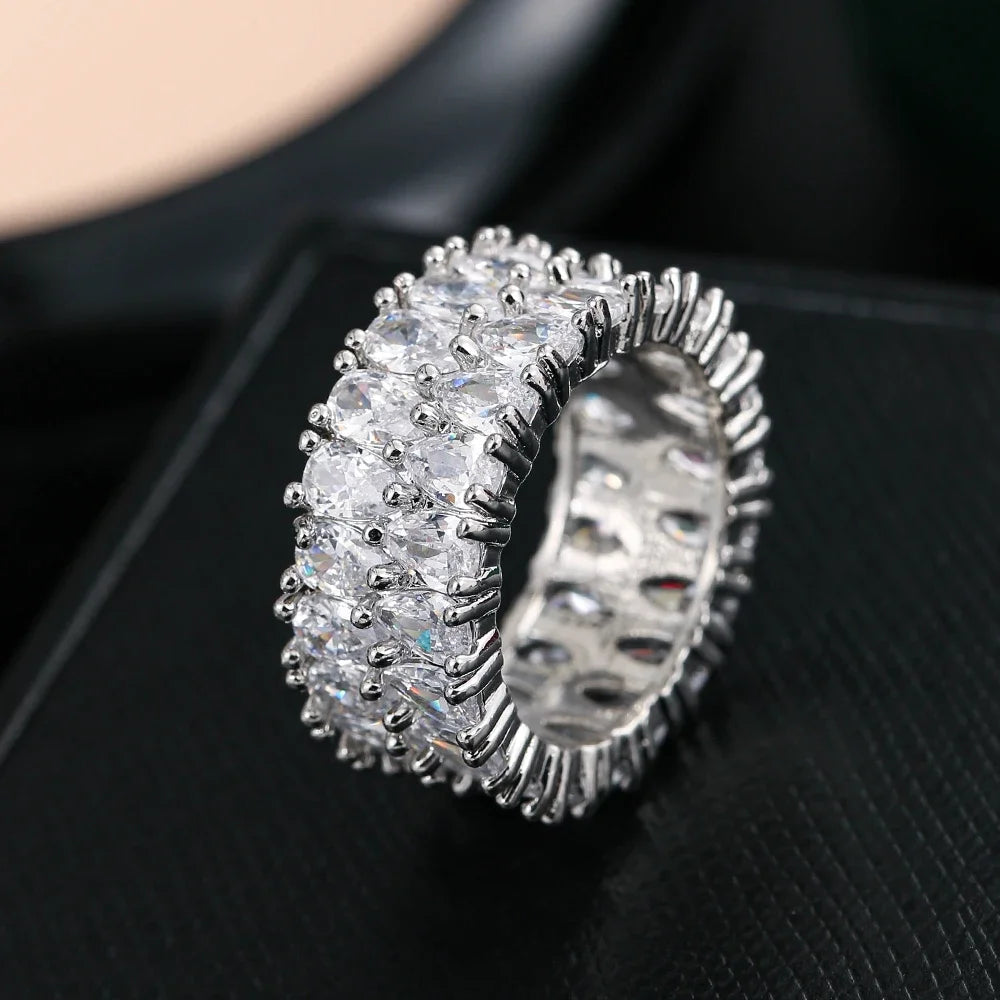 Fashion Luxury Multicolor Charm Zircon Wedding Rings for Women Round Square Stone Party Ring Jewelry