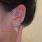 Zenat Silver Leaf Butterfly Clip Earrings – Non-Pierced Sparkle