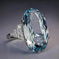 2024 New Luxury Women's Big Black Stone Ring Fashion Silver Zircon Wedding Rings Female Bride Love Engagement