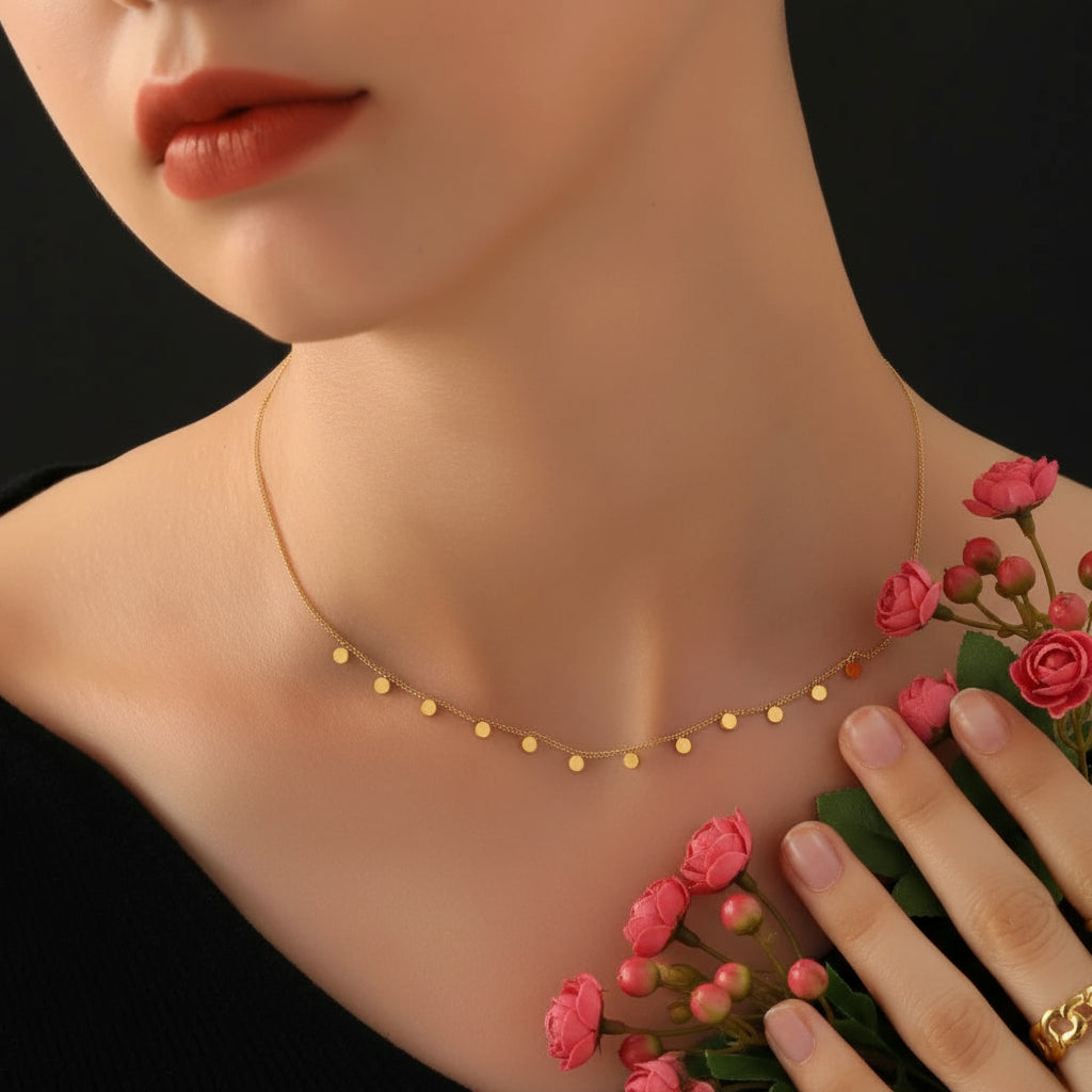 Zenat Golden Chains Necklaces Star Heart Stainless Steel