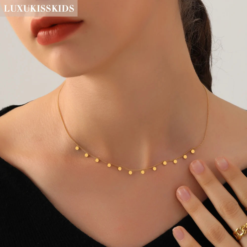 Zenat Golden Star Heart Bohemian Chain Necklace