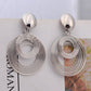 Zenat Big Round Statement Earrings – Gold & Silver