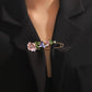 Zenat Rhinestone Flower & Leaf Lapel Pin Brooches