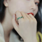 Luxury AAA CZ Green Wedding Rings for Women New Romantic Crystal Engagement Finger Ring France Party Bride Jewelry