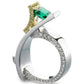 Zenat Green Oval Crystal Party Women's Ring