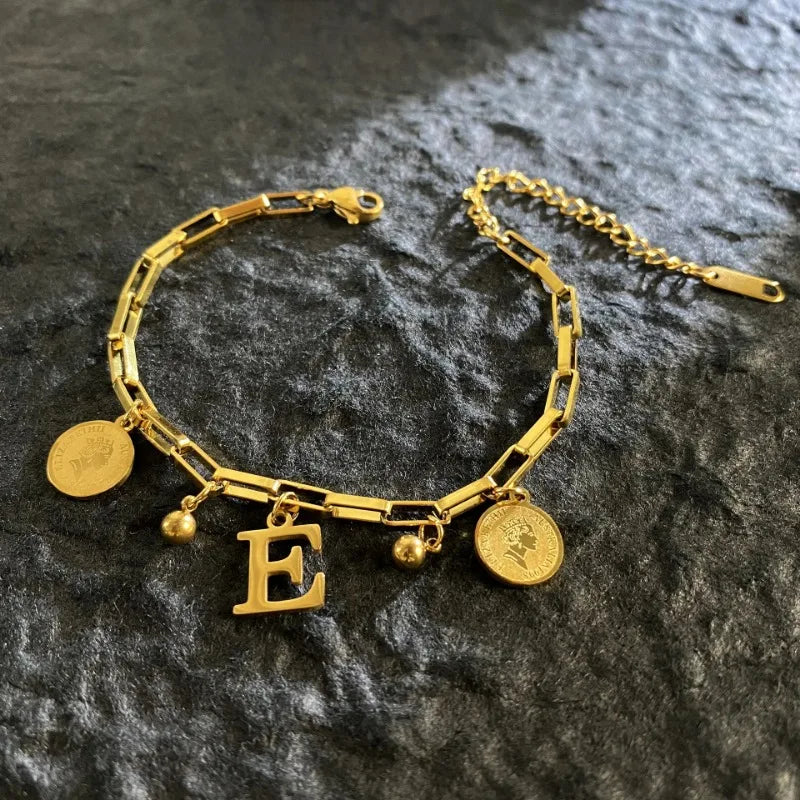 Named Letters 18K Gold-plated Stainless Steel Bracelet
