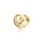 Zenat Letter Adjustable Stainless Steel Ring