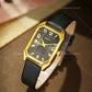 Luxury Fashion Square Women's Watches Brand Ladies Quartz Wristwatch Classic Simple Femme Blue Leather Band