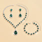 Minimalist Water drops Jewelry Set for Women Crystal Necklace Bracelet Earrings Set Gift Banquet Wedding Anniversary Accessories