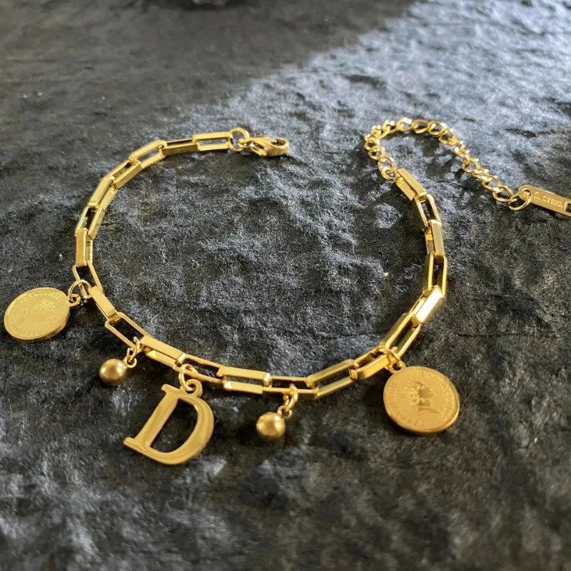 Named Letters 18K Gold-plated Stainless Steel Bracelet
