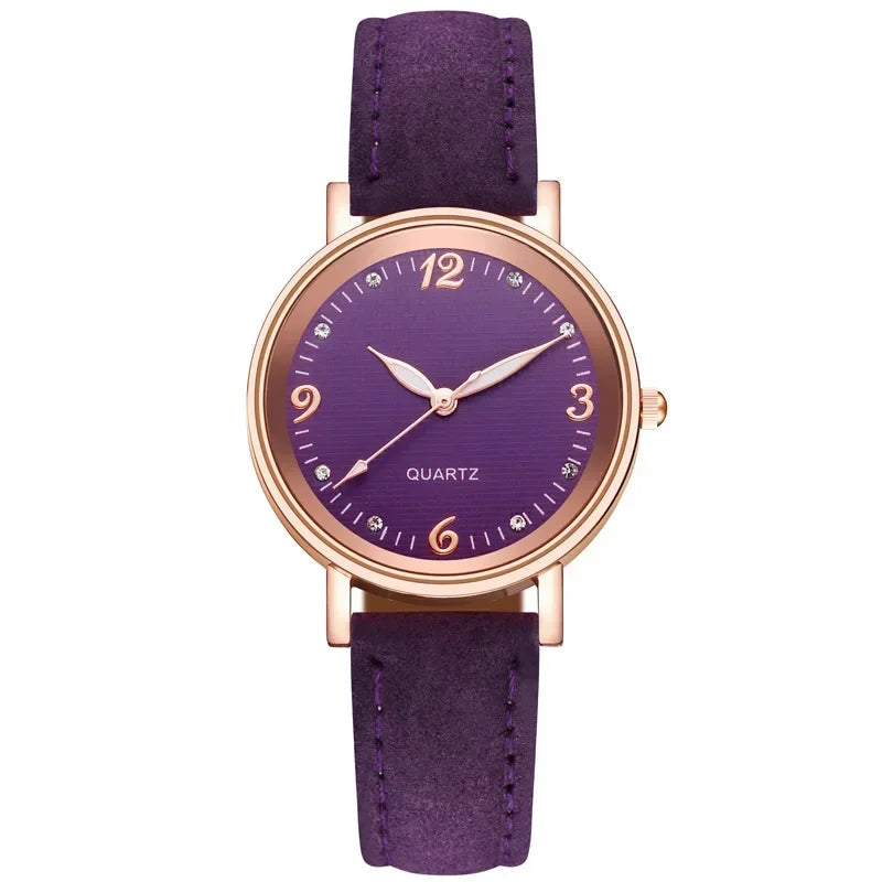 Light Luxury Luminous Quartz Wristwatches for Women Elegant Leather Band Analog Quartz Watches Casual Versatile Watches 스켈레톤 시계