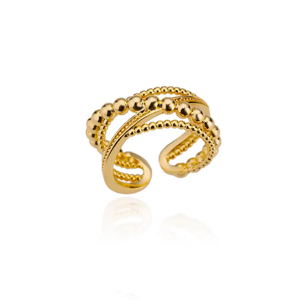 Zenat Heart Gold Plated Adjustable Ring