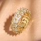 Classic Baguette Cubic Zirconia Engagement Rings for Women Luxury 18K Gold Color Plated Wedding Party Jewelry