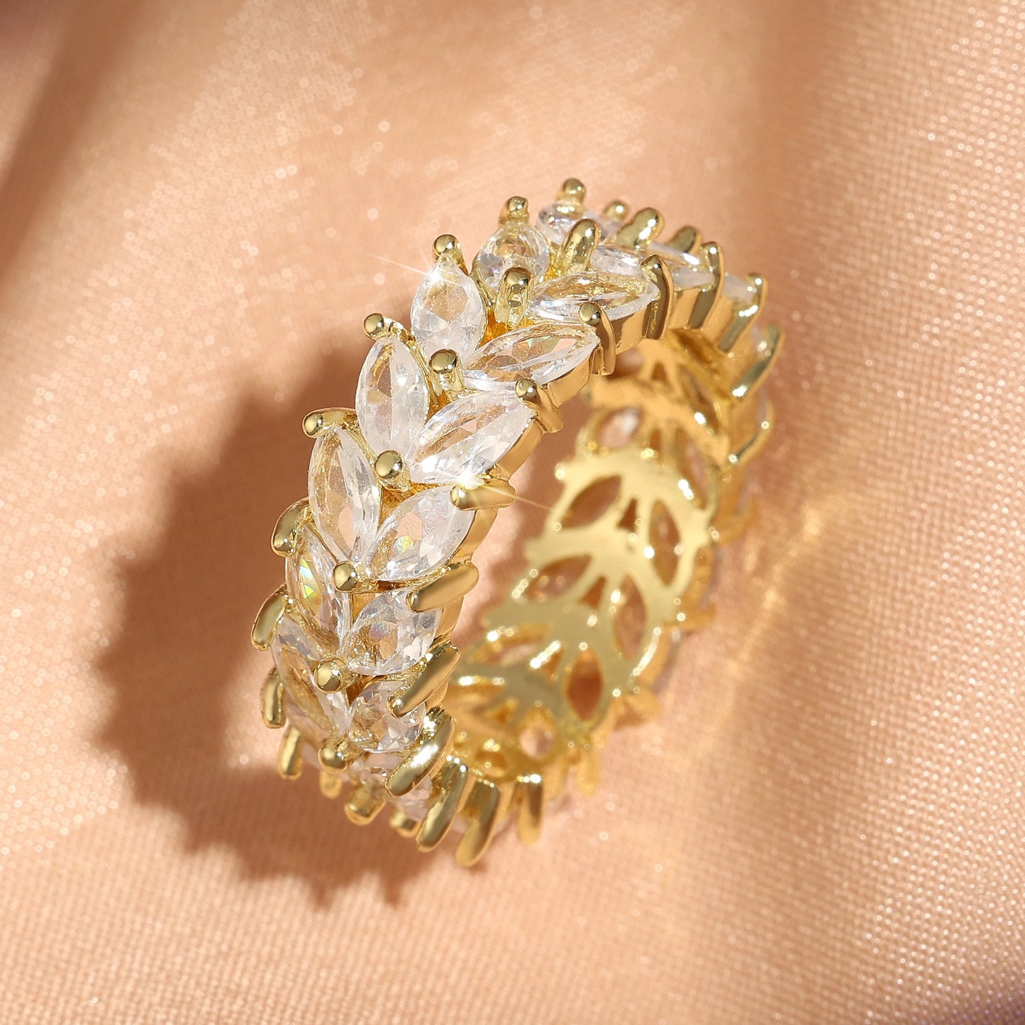 Classic Baguette Cubic Zirconia Engagement Rings for Women Luxury 18K Gold Color Plated Wedding Party Jewelry