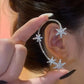 Zenat Silver Leaf Butterfly Clip Earrings – Non-Pierced Sparkle