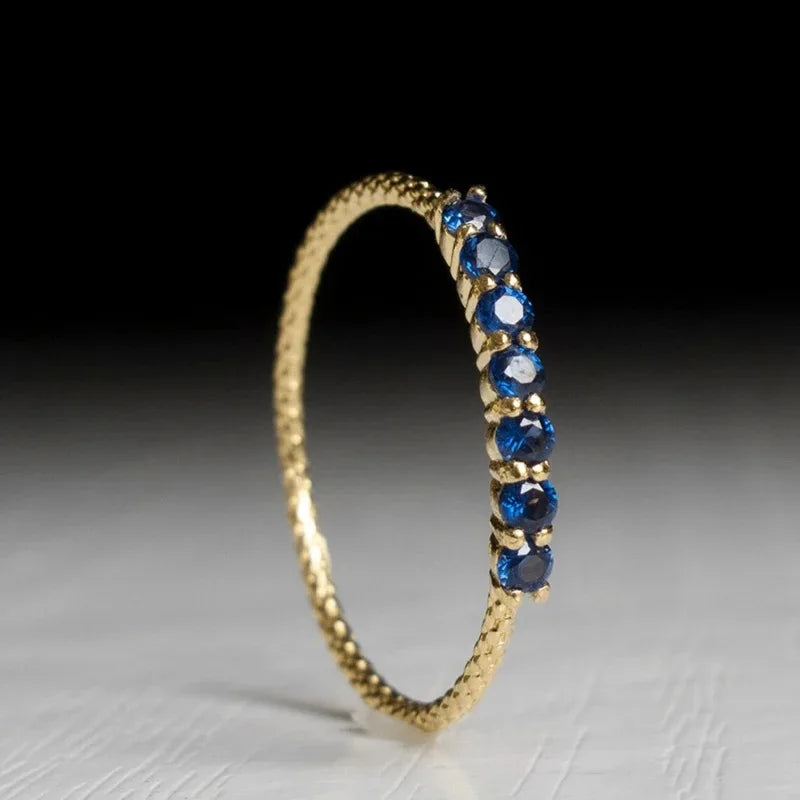 Zenat Luxury Prong Rings – Deep Blue Zircon