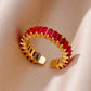 Delicate Colorful Zircon Rings for Women New In Gold Color Wedding Ring Aesthetic Fashion Jewelry Gift anillos mujer