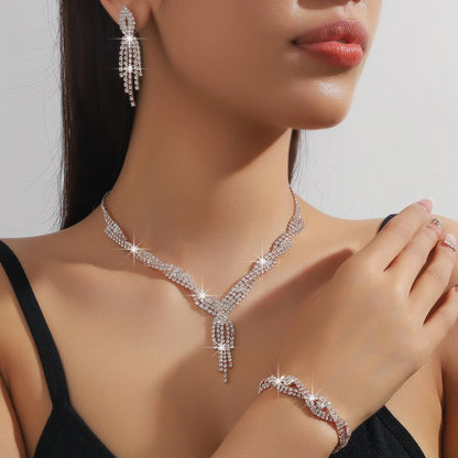 Zenat 4PC Women's Hollow Tassel Jewelry Set