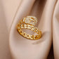 Zenat Zircon Geometric Evil Eye Adjustable Ring