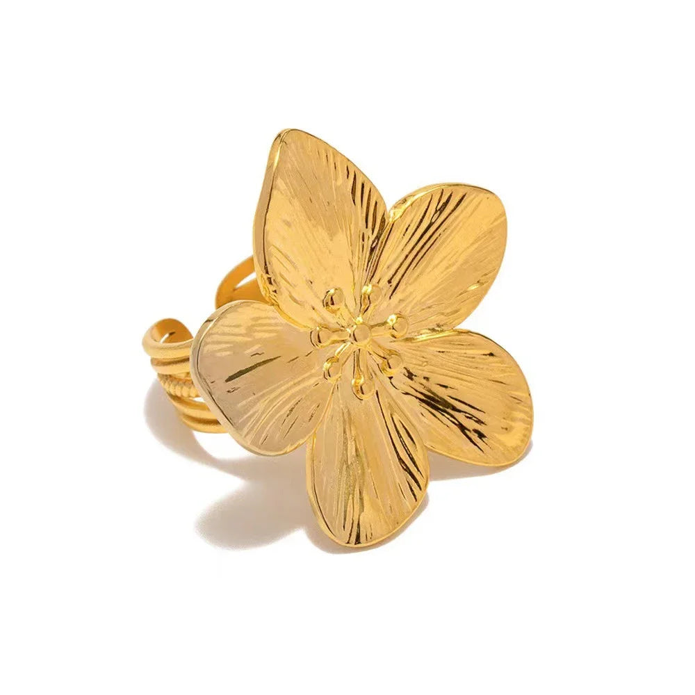 Zenat 2PC Stainless Steel Flower Earrings – Trendy Party