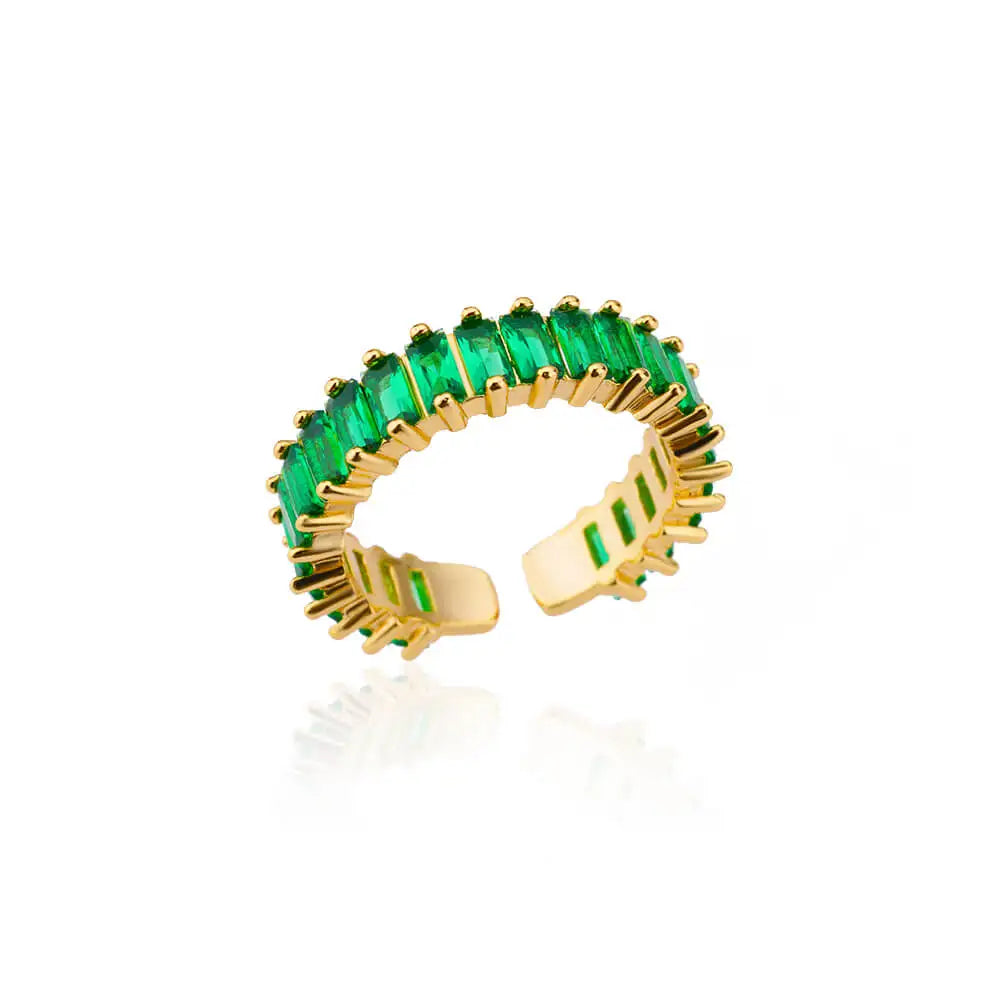 Zenat Mini Green Zircon Adjustable Ring