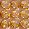 Zenat Zircon Heart Gold Adjustable Ring