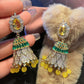 Zenat Colorful CZ Tassel Boho Jhumka Earrings