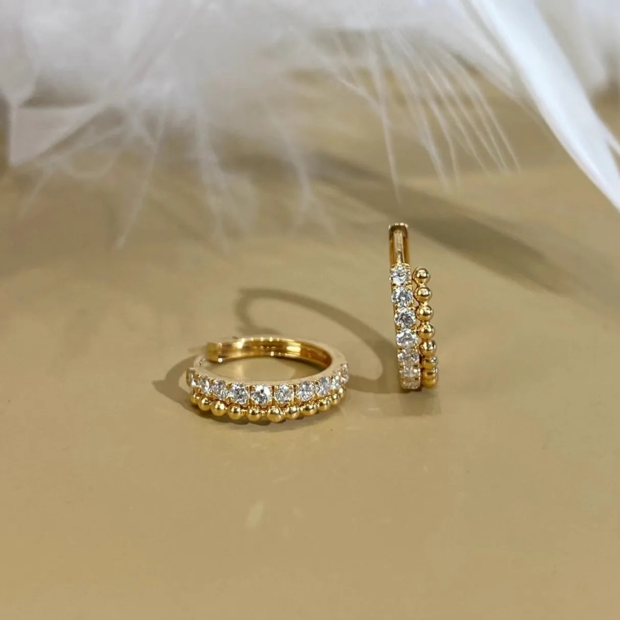 Zenat 925 Silver Gold Zircon Geometric Earrings – Luxury