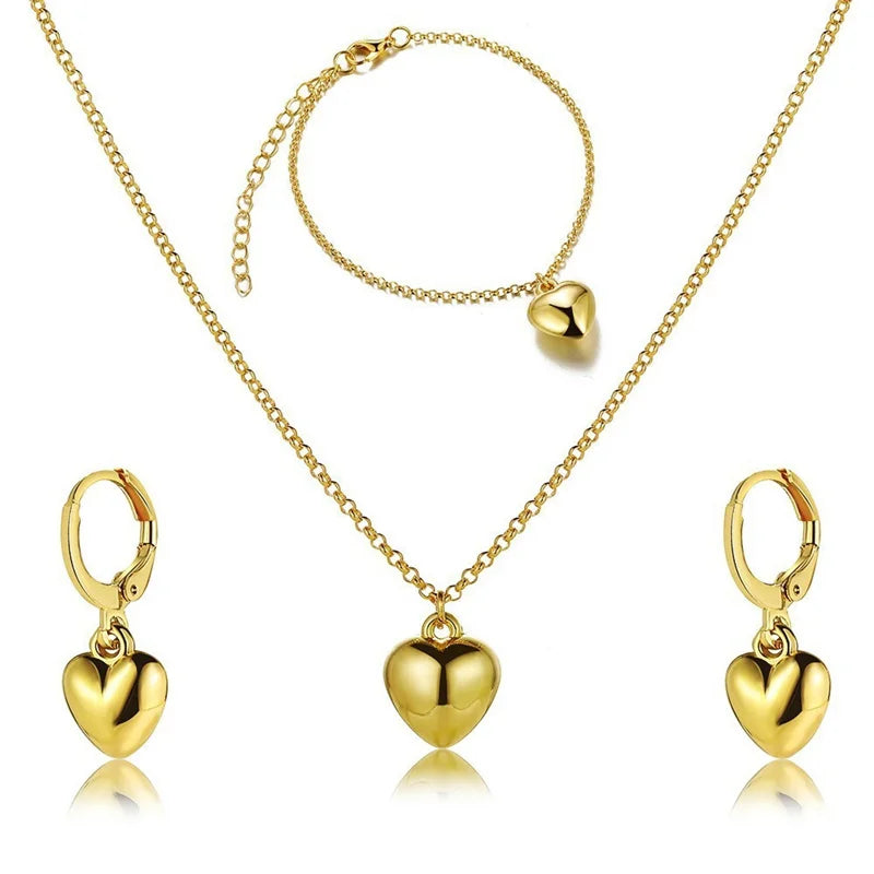 Zenat 3 Pcs Round Pearl Jewelry Set Of Earring Pendant Necklace For Women