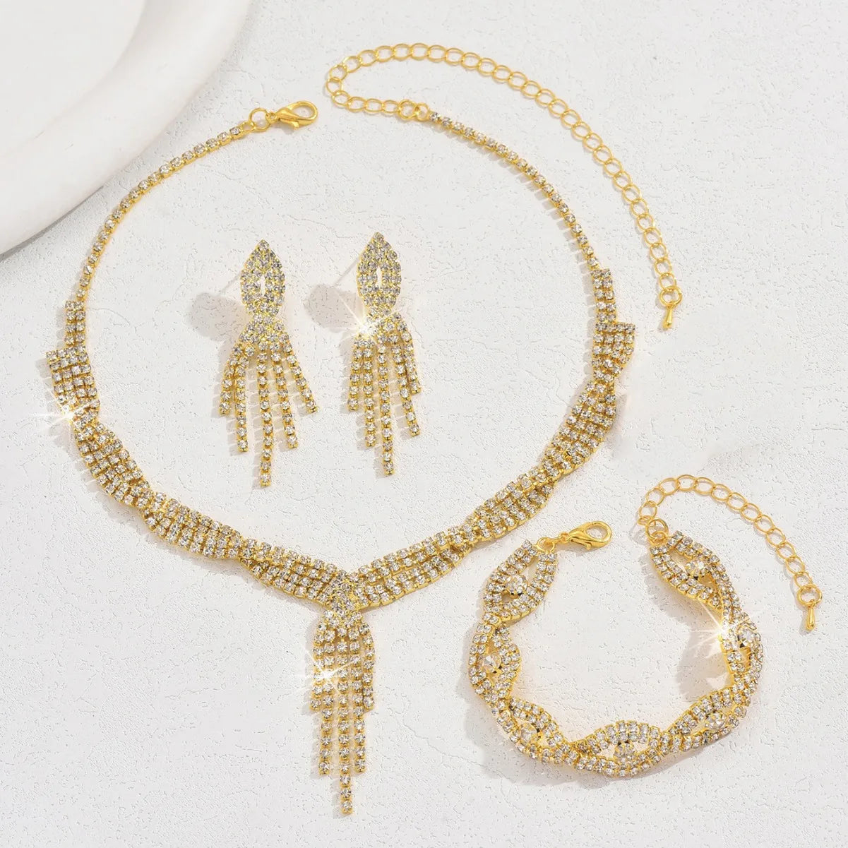 Zenat 4PC Women's Hollow Tassel Jewelry Set