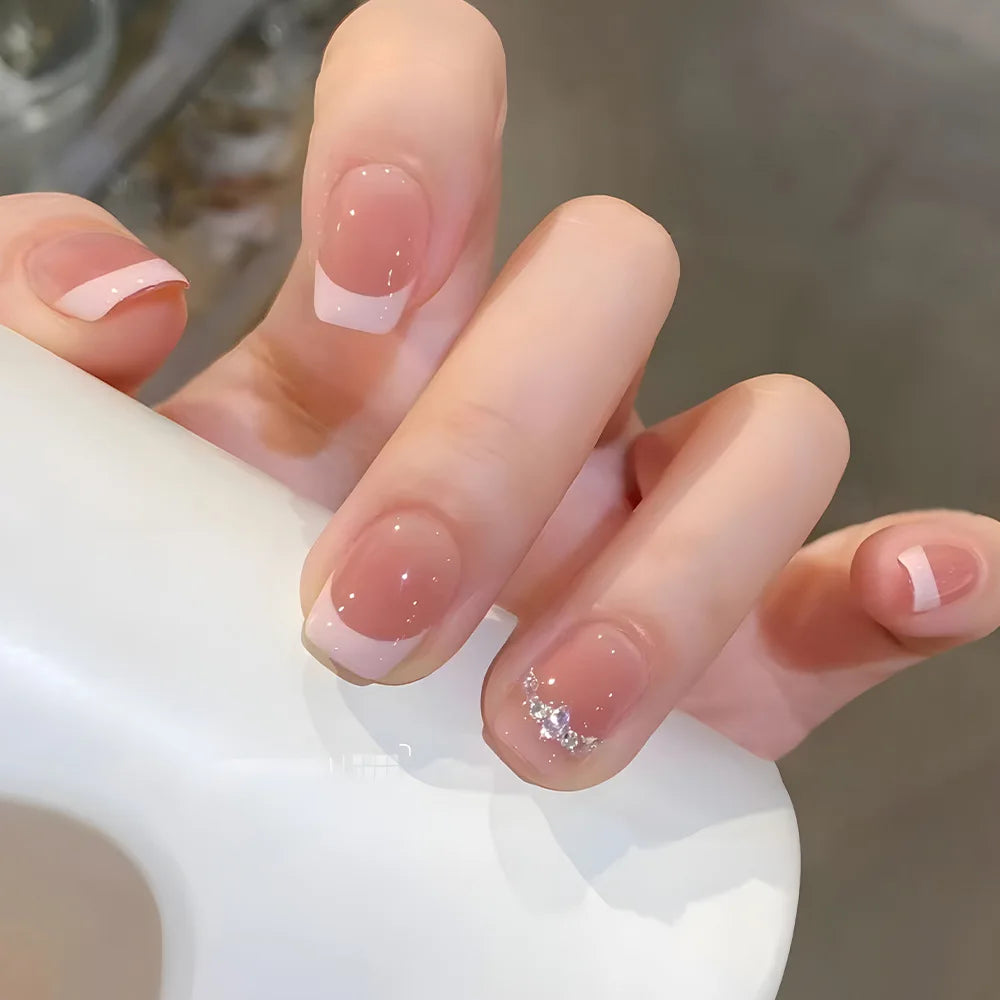 Zenat 24Pcs Glitter Diamond Press-On Nails
