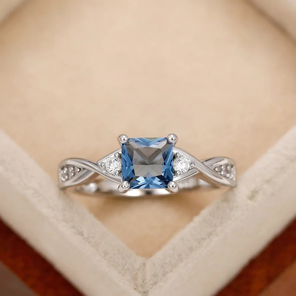 Zenat Sea Blue Cubic Zirconia Women’s Ring