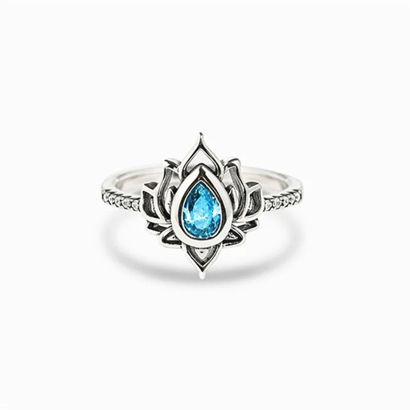 Zenat Sea Blue Cubic Zirconia Women’s Ring
