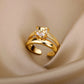 Zenat Heart Gold Plated Adjustable Ring