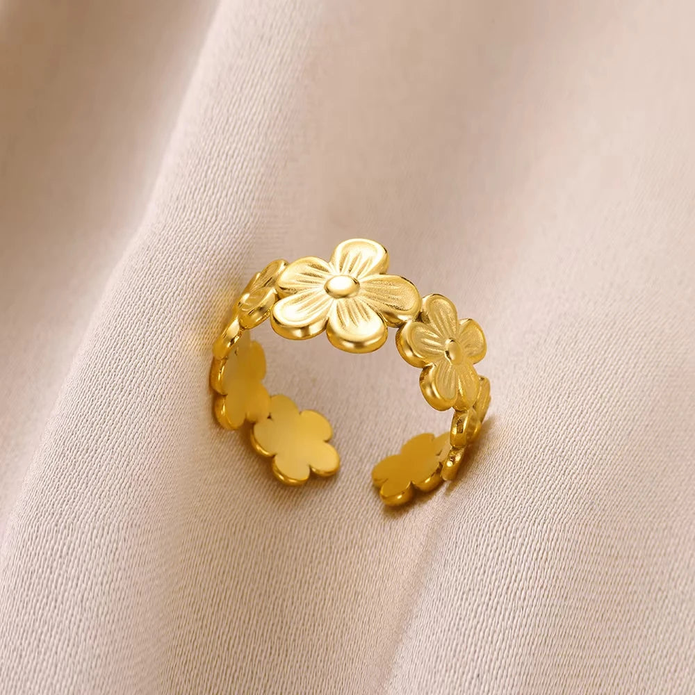 Zenat Zircon Geometric Evil Eye Adjustable Ring
