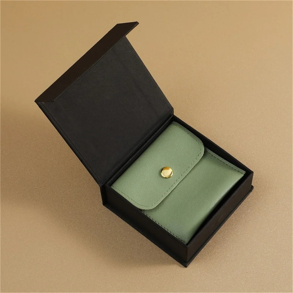 Leather Packaging Bag Set Flip-Top Paper Jewelry Box