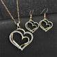 Zenat 3 Pcs Set Heart Shaped Jewelry Set Of Earrings Pendant Necklace
