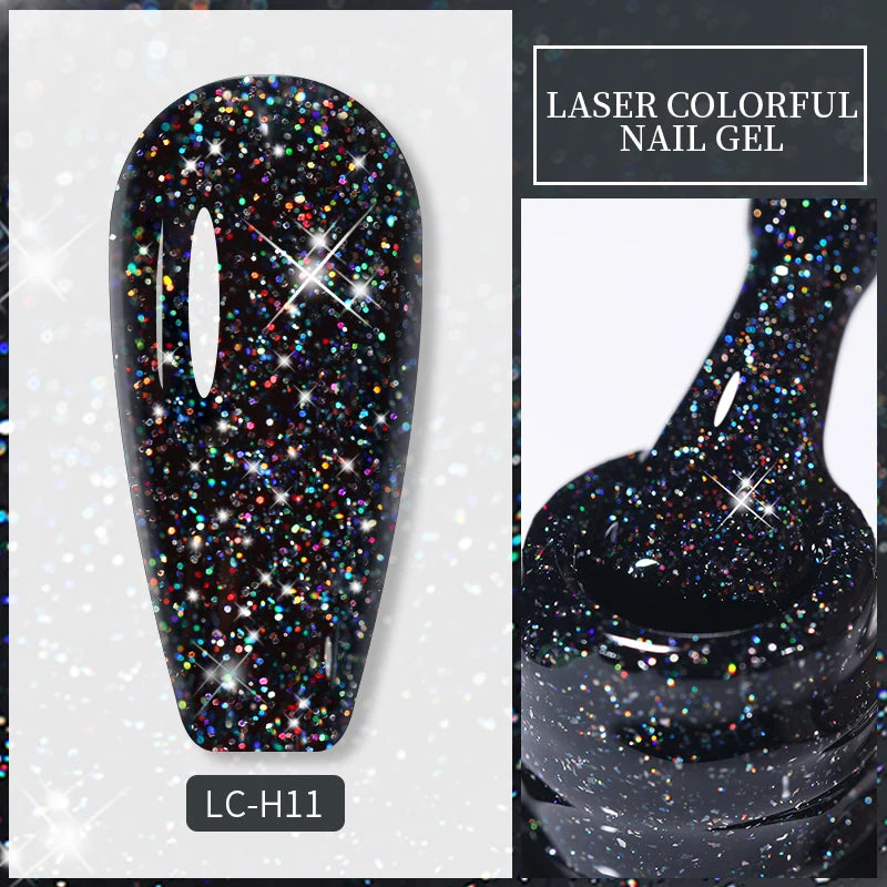 Zenat Bright Red Sparkling Glitter Gel Nail Polish