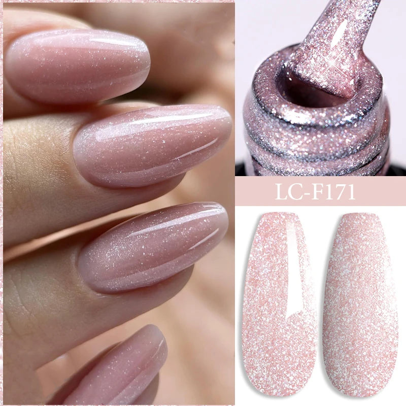 Zenat Bright Red Sparkling Glitter Gel Nail Polish