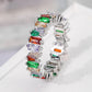 Luxury Female White Crystal Stone  Ring Irregular Zirconia Wedding Rings for Women Trendy Geometric Zircon Engagement Ring