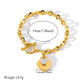 Zenat Double Heart Necklace Bracelet 316 Stainless Steel