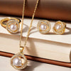 Zenat 4PC Rhinestone & Pearl Jewelry Set