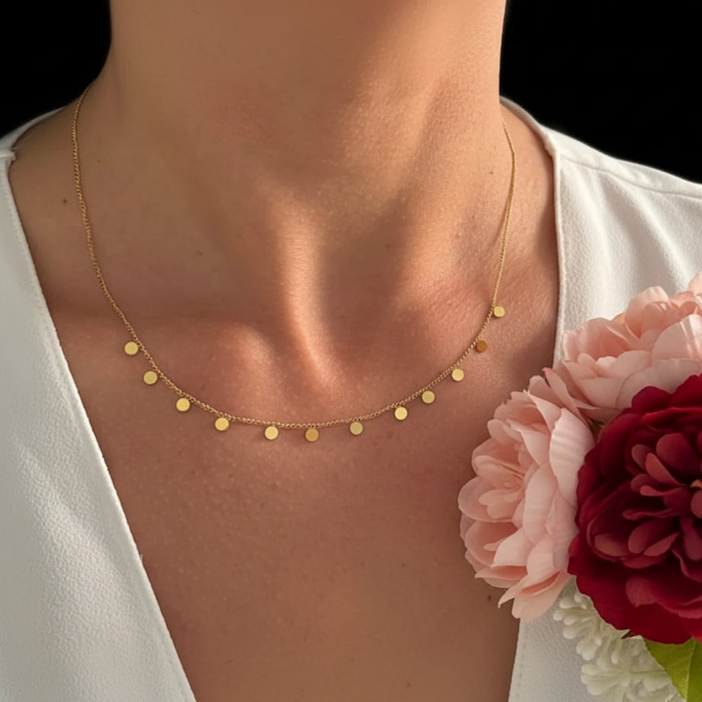 Zenat Golden Chains Necklaces Star Heart Stainless Steel