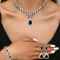 Minimalist Water drops Jewelry Set for Women Crystal Necklace Bracelet Earrings Set Gift Banquet Wedding Anniversary Accessories