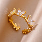 Delicate Colorful Zircon Rings for Women New In Gold Color Wedding Ring Aesthetic Fashion Jewelry Gift anillos mujer