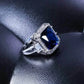 Zenat Blue Cube Zircon Elegant Ring