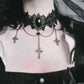 Zenat Neo-Gothic Black Lace Punk Choker Necklace